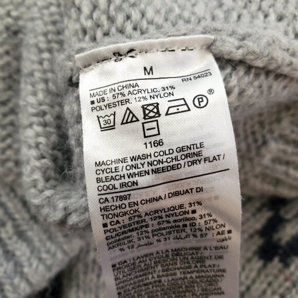 Cozy Fair Isle Blouson-Sleeve Sweater, Old Navy, Women's M, Gray - Picture 9 of 9